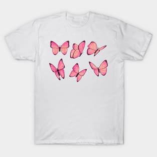 Pink cherry butterfly sticker pack T-Shirt